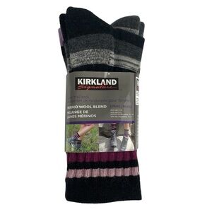 Kirkland Signature Womens Merino Wool Blend Trail Socks 3 Pairs Shoe Size 4-10